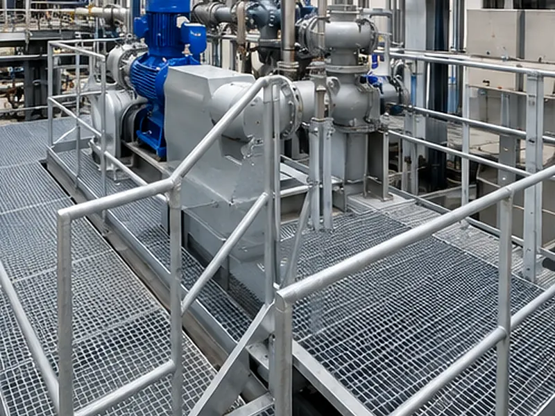 elevated equipment platform with galvanized steel grating panels