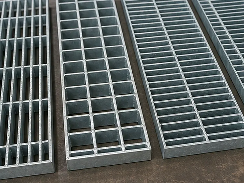 steel grating samples with different bearing bar and cross bar spacing