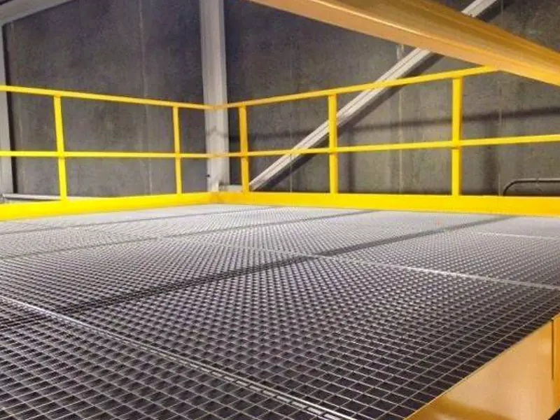 ball joint handrail and grating platform