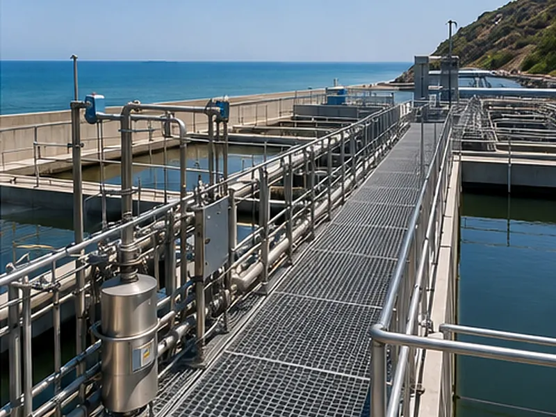 galvanized grating walkway for desalination and water treatment plant project