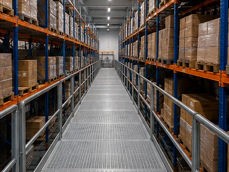 warehouse rack mezzanine galvanized steel grating floor project