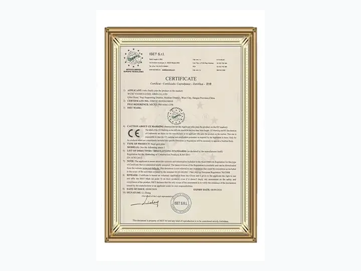 CE compliance certificate support for steel grating export projects